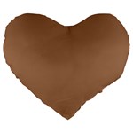 Cafe Au Lait Brown Large 19  Premium Heart Shape Cushions Front