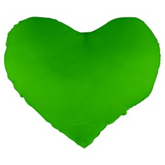 Bright Green Large 19  Premium Flano Heart Shape Cushions by FabChoice