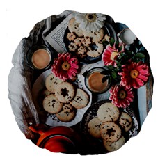 Cookies & Tea Tray  Large 18  Premium Round Cushions by Incredible