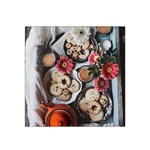 Cookies & tea tray  Satin Bandana Scarf Front