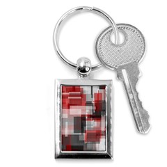 Abstract Tiles, Mixed Color Paint Splashes, Altered Key Chain (rectangle) by Casemiro