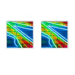 Pop Art Neon Wall Cufflinks (square) by essentialimage365