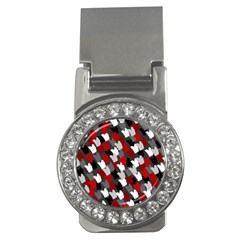 Abstract Paint Splashes, Mixed Colors, Black, Red, White Money Clips (cz)  by Casemiro