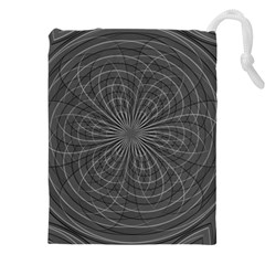Abstract Spirals, Spiral Abstraction, Gray Color, Graphite Drawstring Pouch (5xl) by Casemiro