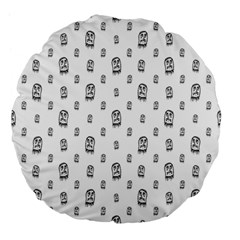 Sketchy Monster Pencil Drawing Motif Pattern Large 18  Premium Flano Round Cushions by dflcprintsclothing