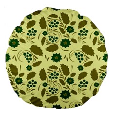Folk Flowers Art Pattern Floral  Large 18  Premium Flano Round Cushions by Eskimos