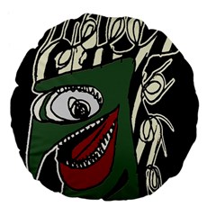 Monster Bird Portrait Illustration Large 18  Premium Flano Round Cushions by dflcprintsclothing