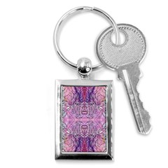 Biro On Pink Symmetry Key Chain (rectangle) by kaleidomarblingart
