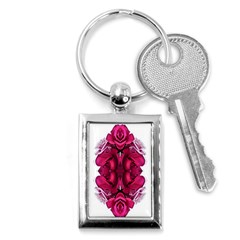 Diagonal Magenta Bouquet Key Chain (rectangle) by kaleidomarblingart