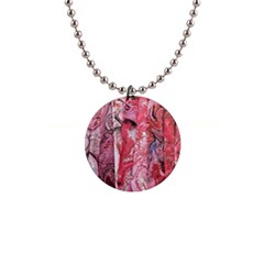 Pink Marbling Collage 1  Button Necklace by kaleidomarblingart