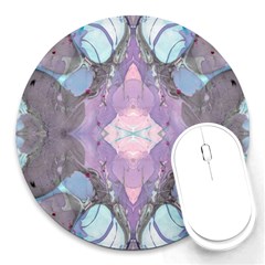 Marbled Patterns Round Mousepads by kaleidomarblingart