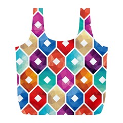 Hexagonal Color Pattern Full Print Recycle Bag (l) by designsbymallika