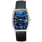 Big Rocks Illuminated By Sunlight Print Barrel Style Metal Watch Front