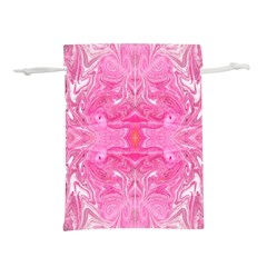 Pink Marbling Lightweight Drawstring Pouch (m) by kaleidomarblingart