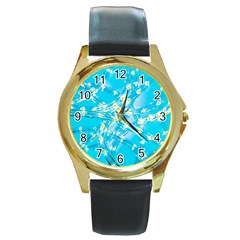 Pop Art Neuro Light Round Gold Metal Watch by essentialimage365