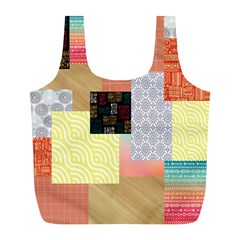 Tribal Mosaic Print Full Print Recycle Bag (l) by designsbymallika