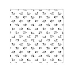 Funny Monster Feline Drawing Motif Pattern Small Satin Scarf (square) by dflcprintsclothing
