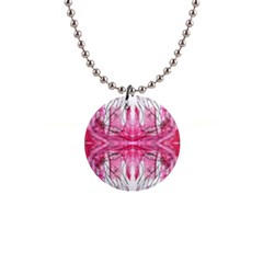 Magenta Symmetry Iv 1  Button Necklace by kaleidomarblingart