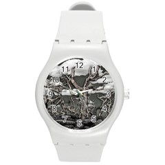 Dark Fantasy Landscape Poster Round Plastic Sport Watch (m) by dflcprintsclothing