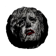 Creepy Head Sculpture Artwork Standard 15  Premium Flano Round Cushions by dflcprintsclothing