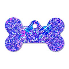Root Humanity Bar And Qr Code Combo In Purple And Blue Dog Tag Bone (two Sides) by WetdryvacsLair