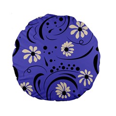 Folk Flowers Pattern  Standard 15  Premium Round Cushions by Eskimos