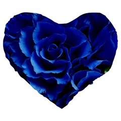 Roses-flowers-plant-romance Large 19  Premium Flano Heart Shape Cushions by Sapixe