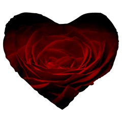 Rose-red-rose-red-flower-petals-waves-glow Large 19  Premium Flano Heart Shape Cushions by Sapixe