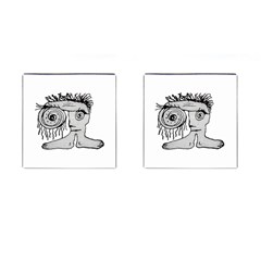 Weird Fantasy Creature Drawing Cufflinks (square) by dflcprintsclothing