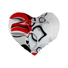 Modern Art Standard 16  Premium Flano Heart Shape Cushions by Sparkle