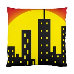Skyline-city-building-sunset Standard Cushion Case (one Side) by Sudhe