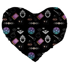 Pastel Goth Witch Large 19  Premium Heart Shape Cushions by NerdySparkleGoth
