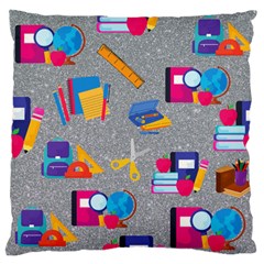 80s And 90s School Pattern Large Flano Cushion Case (one Side) by NerdySparkleGoth