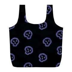 Purple Skulls On Dark Background Full Print Recycle Bag (l) by SychEva