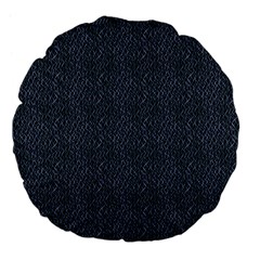 Blue Stripes On Dark Background Large 18  Premium Flano Round Cushions by SychEva