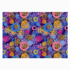 Multicolored Splashes And Watercolor Circles On A Dark Background Large Glasses Cloth (2 Sides) by SychEva
