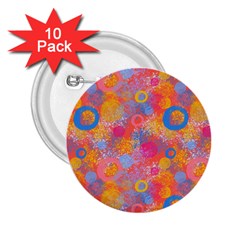 Multicolored Splashes And Watercolor Circles On A Dark Background 2 25  Buttons (10 Pack)  by SychEva