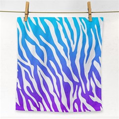 White Tiger Purple & Blue Animal Fur Print Stripes Face Towel by Casemiro