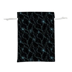 Turquoise Abstract Flowers With Splashes On A Dark Background  Abstract Print Lightweight Drawstring Pouch (m) by SychEva