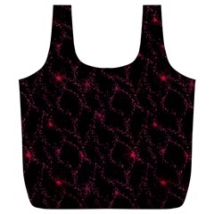 Pink Abstract Flowers With Splashes On A Dark Background  Abstract Print Full Print Recycle Bag (xl) by SychEva