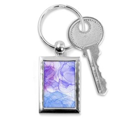 Purple And Blue Alcohol Ink  Key Chain (rectangle) by Dazzleway