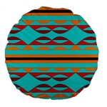 Shapes On A Blue Background Large 18  Premium Flano Round Cushions Front