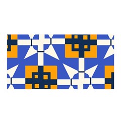 Shapes On A Blue Background                                                          Satin Wrap by LalyLauraFLM