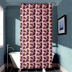 Cute Deer Pattern Pink Shower Curtain 36  X 72  (stall)  by snowwhitegirl