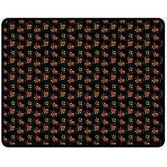 Cute Deer Pattern Black Fleece Blanket (medium)  by snowwhitegirl