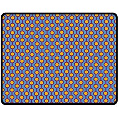 Yellow Circles On A Purple Background Fleece Blanket (medium)  by SychEva