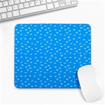 Halloween white bars at sky blue color Large Mousepads Front