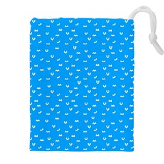 Halloween White Bars At Sky Blue Color Drawstring Pouch (4xl) by Casemiro