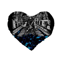 Movie Standard 16  Premium Flano Heart Shape Cushions by Sparkle