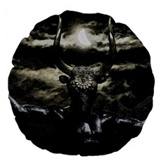 Creepy Mythological Artwork Collage Large 18  Premium Round Cushions by dflcprintsclothing